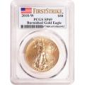 Certified American $50 Burnished Gold Eagle 2018-W SP69 PCGS First Strike