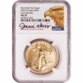Certified Burnished American Gold Eagle 2022-W MS70 NGC Jennie Norris signed