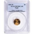 Certified Proof American Gold Eagle $5 2003-W PF70 PCGS