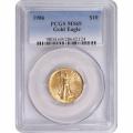 Certified American $10 Gold Eagle 1986 MS69 PCGS