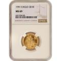 Certified American $10 Gold Eagle 1991 MS69 NGC