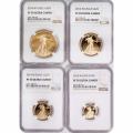 Certified Proof American Gold Eagle 4pc Set 2014-W PF70 NGC