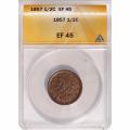Certified Half Cent 1857 EF45 ANACS