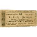 Virginia Harrisonburg 25 Cents 1862 County Note VF