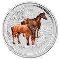 2014 Australia 1 oz Silver Lunar Horse Colorized