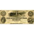 Indiana Newport 1853 $5 State Stock Security Bank IN-490 G4 Fine