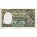 India 5 Rupees 1937 P#18a AU