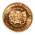 Jersey 25 Pounds Gold 1972 BU Royal Arms