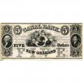 Louisiana New Orleans 1840s $5 Remainder Canal Bank LA105-G12a UNC