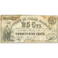 North Carolina 25 Cents 1863 Confederate Treasury Note NC-12A F
