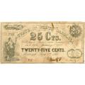 North Carolina 25 cents 1862 Confederate Treasury Note NC-12 F