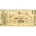 North Carolina Raleigh 1861 $1 State Treasury Note NC-1 F