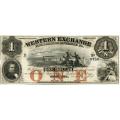 Nebraska Omaha City 1857 $1 Western Exchange Fire & Marine Insurance Co. MC-2 UNC