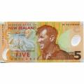New Zealand 5 Dollars 1999 P#185a UNC Polymer