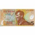 New Zealand 5 Dollars 2004 P#185b UNC