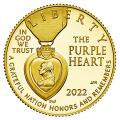 Gold $5 Commemorative 2022-W Purple Heart PF
