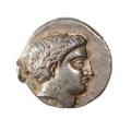 Paeonian Kingdom AR Tetradrachm King Patraos 335-315 B.C. Apollo & Horseman ChVF