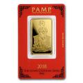 PAMP Suisse One Ounce Gold Bar - 2018 Dog Design