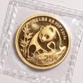 Chinese Gold Panda Quarter Ounce 1990 