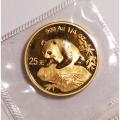 Chinese Gold Panda Quarter Ounce 1999