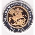 Australia $100 Gold PF 1999 Centennial Sovereign