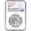 Certified Platinum American Eagle 2021 One Ounce MS70ER NGC