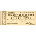 Virginia Richmond 30 Cents 1862 City Note UNC