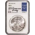 Certified Uncirculated Silver Eagle 1991 MS70 NGC Moy signed