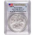 Burnished 2008-W Silver Eagle Reverse of 07 MS69 PCGS First Strike
