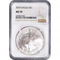 Certified Uncirculated Silver Eagle 2010 MS70 NGC