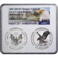 2021 Silver Eagle Reverse Proof Two-Coin Designer Set PF70 NGC