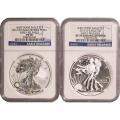 Certified 2013 W American Silver Eagle West Point Two-Coin Set SP/PF70 NGC ER