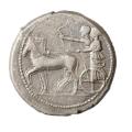 Selinus Sicily AR Tetradrachm 450-440 B.C. Quadriga & Selinos VF