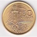 Singapore $150 Gold 1969 150th Anniversary UNC