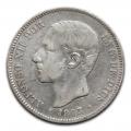 Spain 5 pesetas silver 1882-1885 Alfonso XII Mature Head