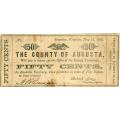 Viriginia Staunton 50 Cents 1862 County Note F