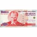 Turkey 10 Million Lira 1999 P#214 VF