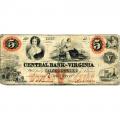 Virginia Staunton 1860 $5 Central Bank of Virginia VA-220 G16a VG