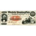 Virginia Richmond 1862 $50 Treasury Note CR#7 XF
