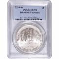 Certified Commemorative Dollar 2010-W Disabled Veterans MS70 PCGS