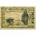 West African States--Ivory Coast 500 Francs 1959-1965 P#102A F