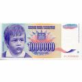 Yugoslavia 1 Million Dinara 1993 P#120 UNC