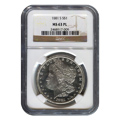 Certified Morgan Silver Dollar 1881-S MS63 PL NGC