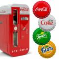 Coca-Cola Vending Machine 4pc Silver Bottle Cap Coin Set