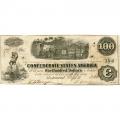 $100 1862 Confederate Bank Note T40 VF