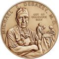 U.S. Mint Bronze Medal 3" 2007 Michael Debakey Heart Surgeon