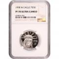 Certified Platinum American Eagle Proof 1998-W Half Ounce PF70 NGC