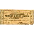 Virginia Portsmouth 1861 50 cents Merchants & Mechanics' Savings Bank VG