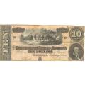 $10 1864 Confederate Note Richmond VA XF-AU
