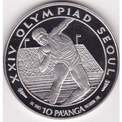Tonga 1 ounce Palladium PF 1988 Olympics 